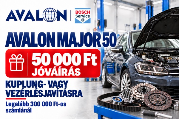 AVALON Major 50 - 50 000 Ft jóváírás vezérlés- vagy kuplungjavításra