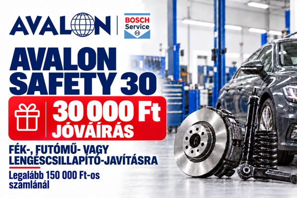 AVALON Safety 30 - 30 000 Ft jóváírás fék-, futómű- vagy lengéscsillapító-javításra